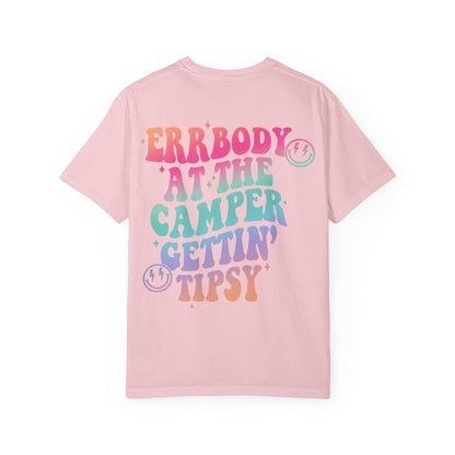 Gettin' Tipsy Camper T-Shirt — Retro Rainbow Camping Tee