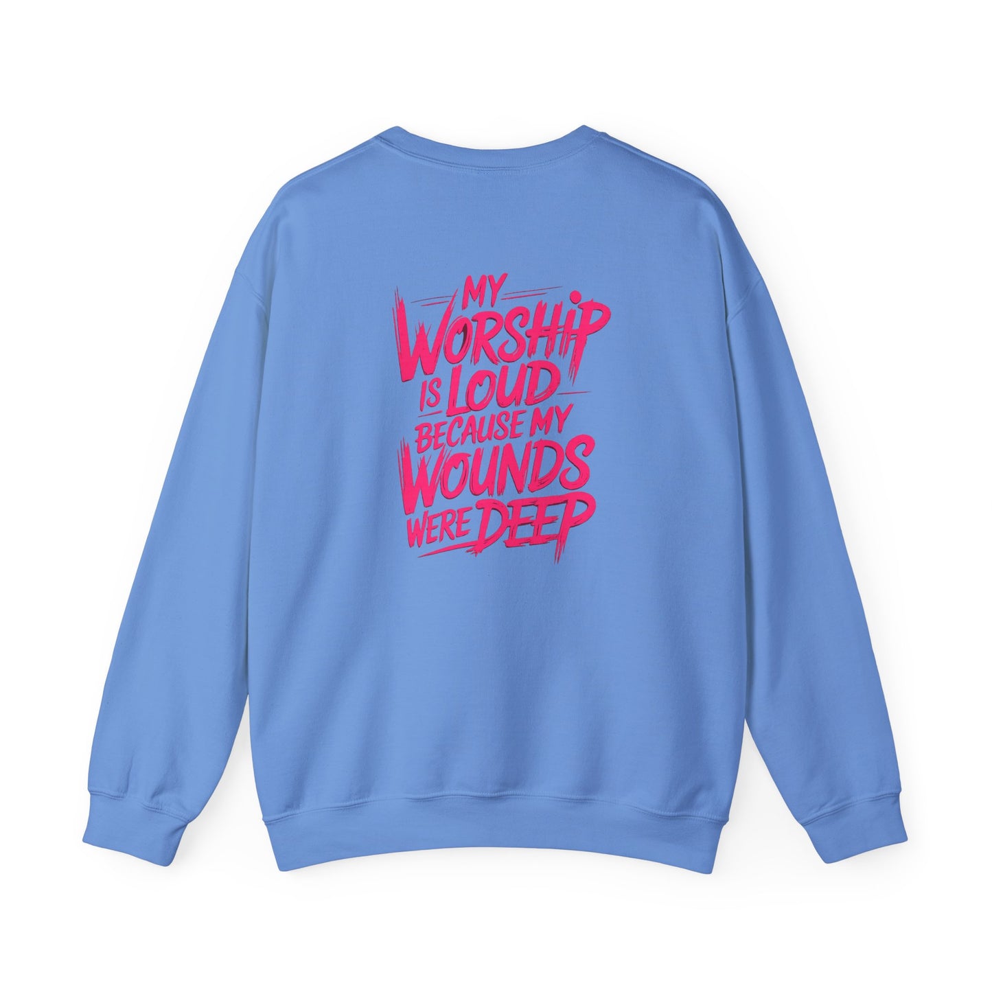 Worship Is Loud Crewneck Sweatshirt — Christian Faith Graphic