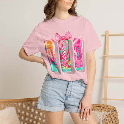Aloha Soda Trio T-Shirt — Tropical Pink Beverage Graphic Tee