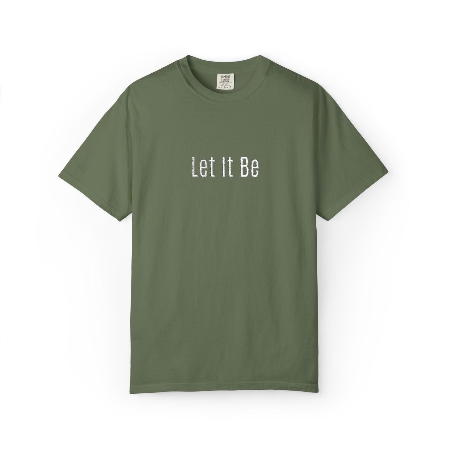 Embroidered T-Shirt — 'Let It Be' Minimal Script Graphic Tee
