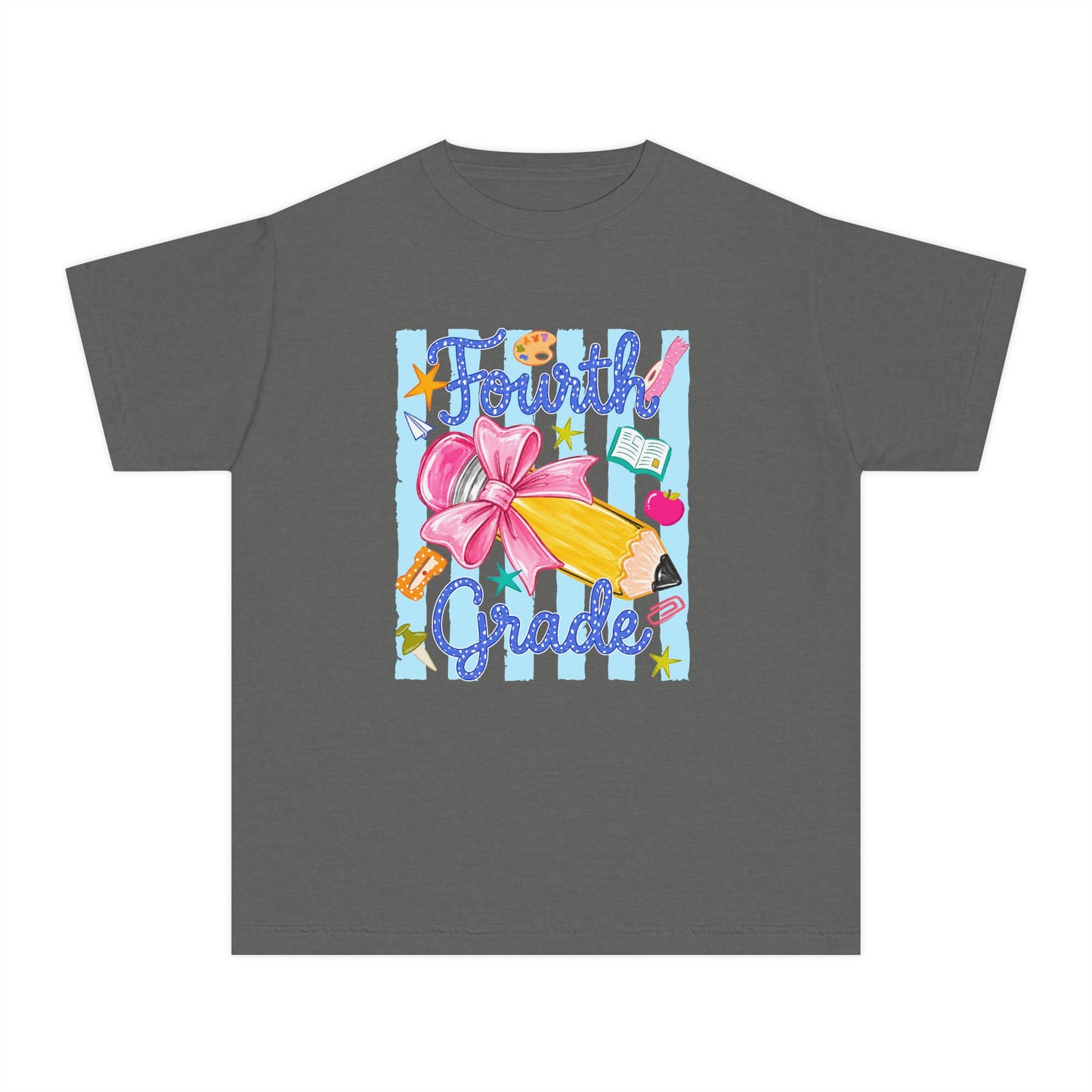 Fourth Grade Youth T‑Shirt — Cute School Supplies Back to School Tee