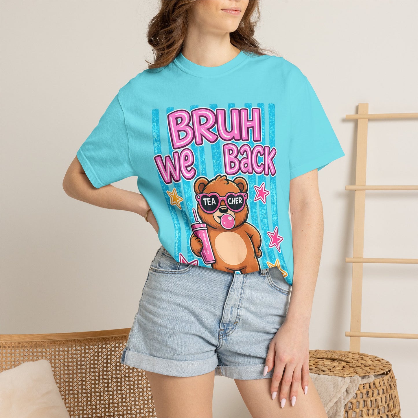 Bruh We Back Teddy Bear Graphic Tee — Funny Teacher Gift T-Shirt