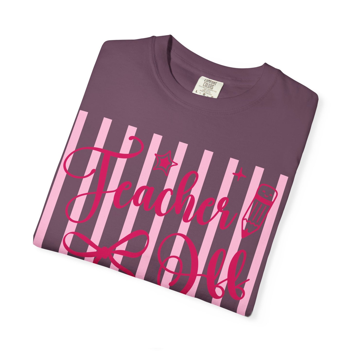 Teacher Off Duty T-Shirt — Pink Script Teacher Appreciation Tee