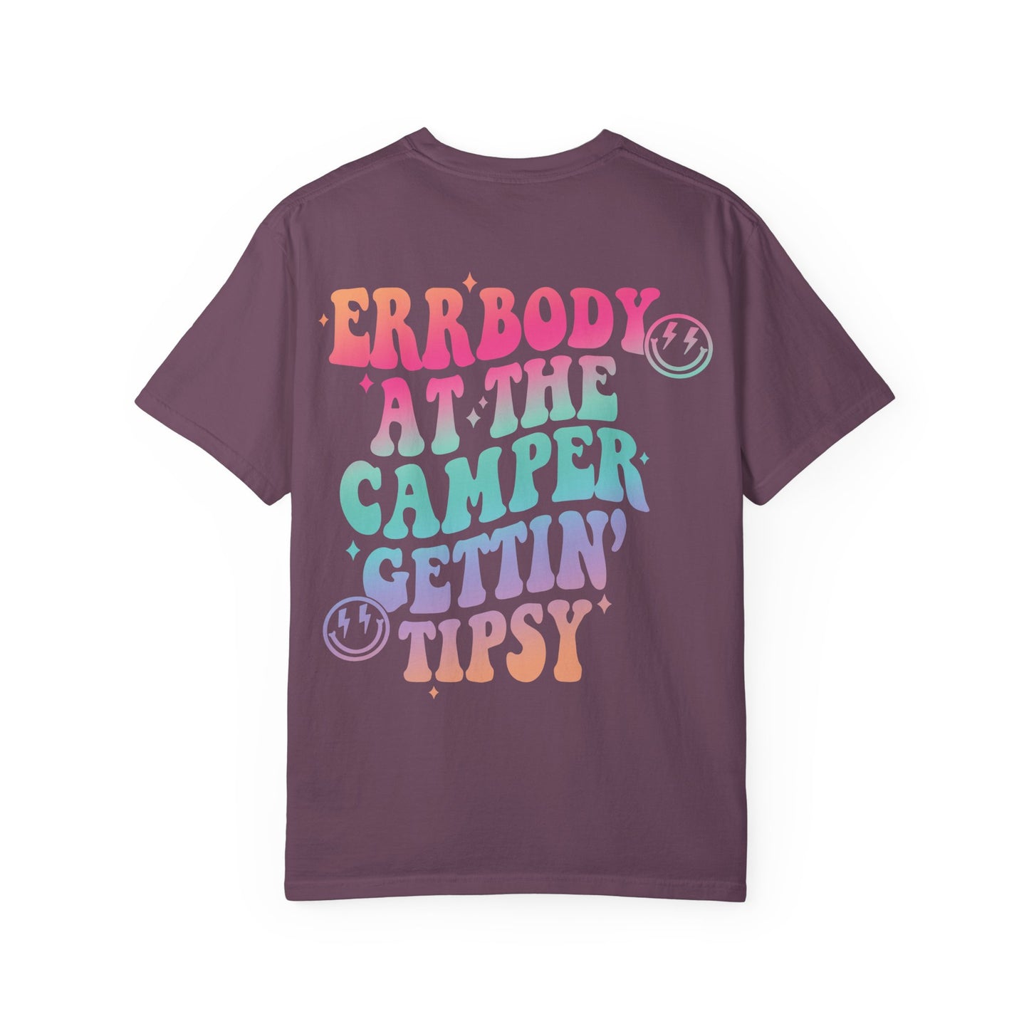 Gettin' Tipsy Camper T-Shirt — Retro Rainbow Camping Tee