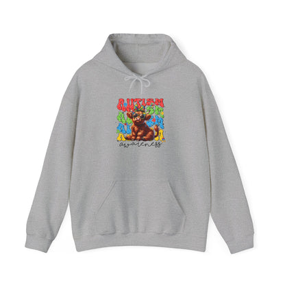 Autism Awareness Hoodie – Colorful Cow "Autism Awareness" Design