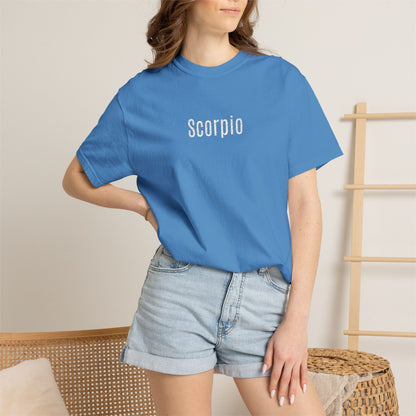 Scorpio Embroidered Script T-Shirt