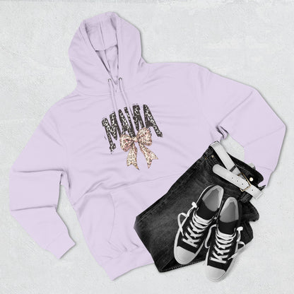 Mama Leopard Bow Hoodie — Mama Graphic Pullover for New Moms & Mother’s Day Gift