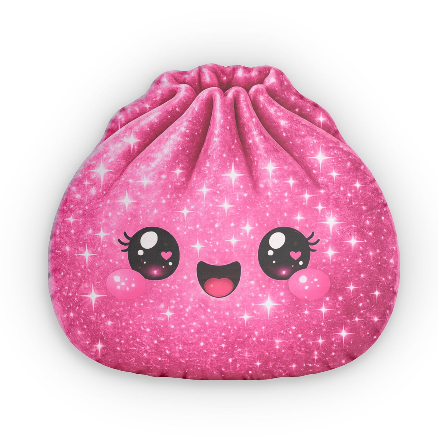 Sparkle Dumpling Pillow — Cute Pink Glitter Plush Accent Pillow
