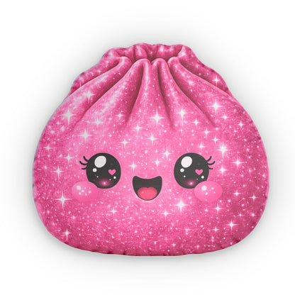 Sparkle Dumpling Pillow — Cute Pink Glitter Plush Accent Pillow