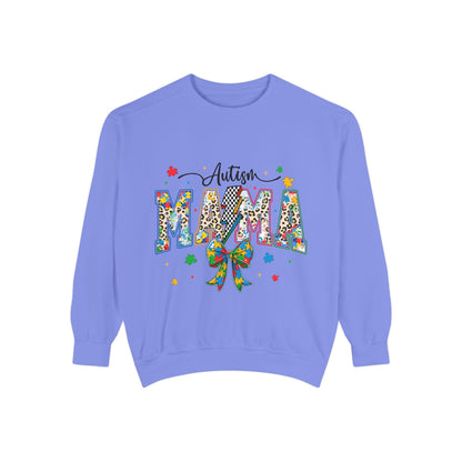 Autism Mama Sweatshirt — Colorful Puzzle Ribbon Mom Pullover