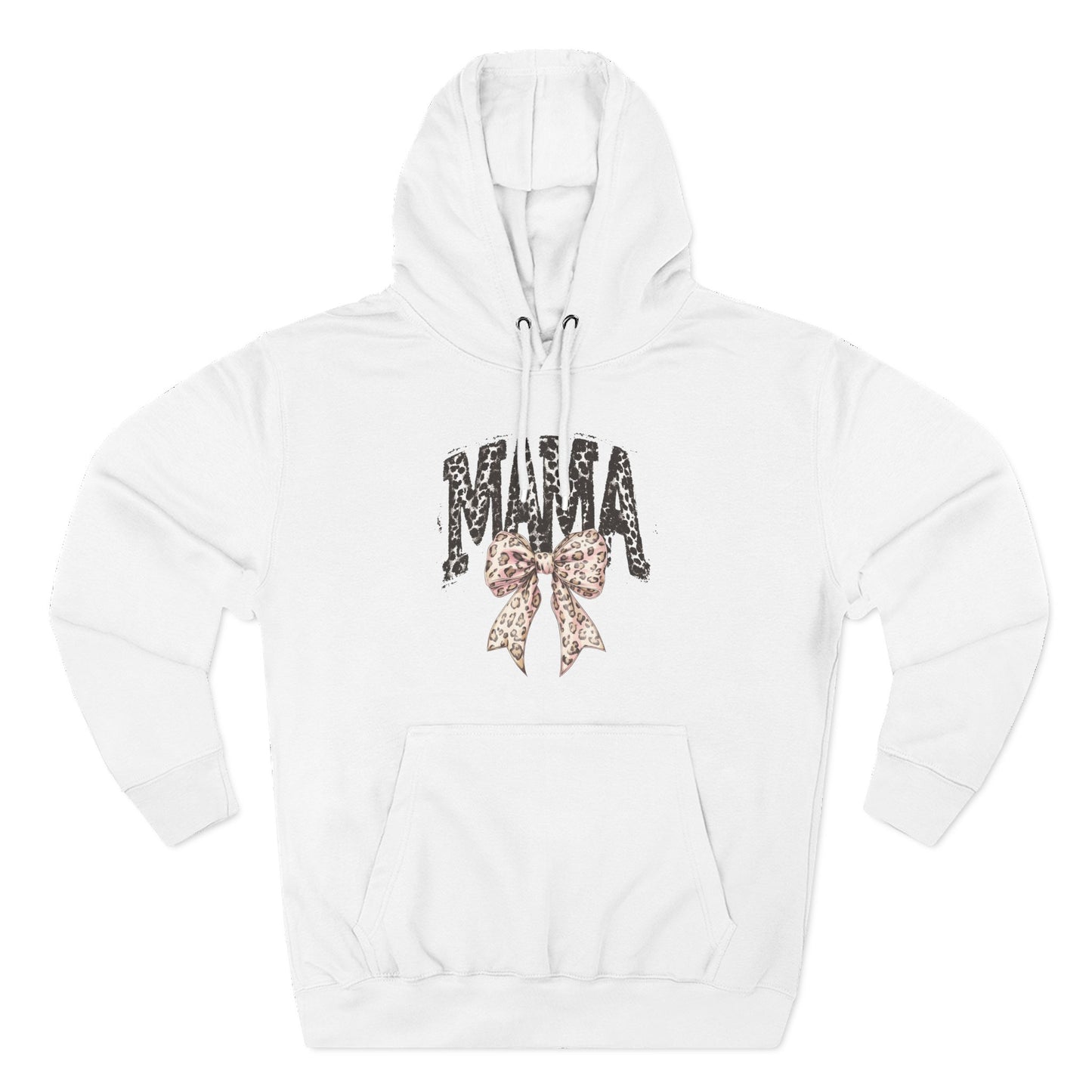 Mama Leopard Bow Hoodie — Mama Graphic Pullover for New Moms & Mother’s Day Gift
