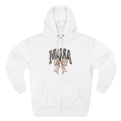 Mama Leopard Bow Hoodie — Mama Graphic Pullover for New Moms & Mother’s Day Gift