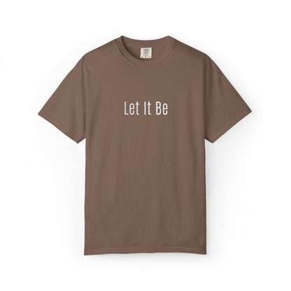 Embroidered T-Shirt — 'Let It Be' Minimal Script Graphic Tee