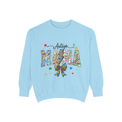 Autism Mama Sweatshirt — Colorful Puzzle Ribbon Mom Pullover