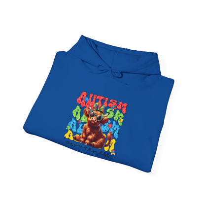 Autism Awareness Hoodie – Colorful Cow "Autism Awareness" Design