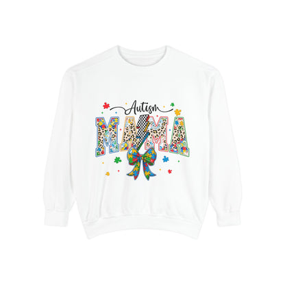Autism Mama Sweatshirt — Colorful Puzzle Ribbon Mom Pullover