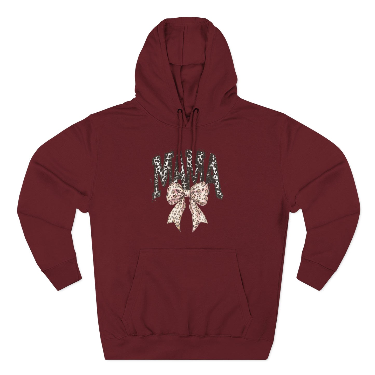 Mama Leopard Bow Hoodie — Mama Graphic Pullover for New Moms & Mother’s Day Gift