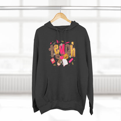 Teacher Cute Graphic Hoodie — "Teach" School Supplies Design