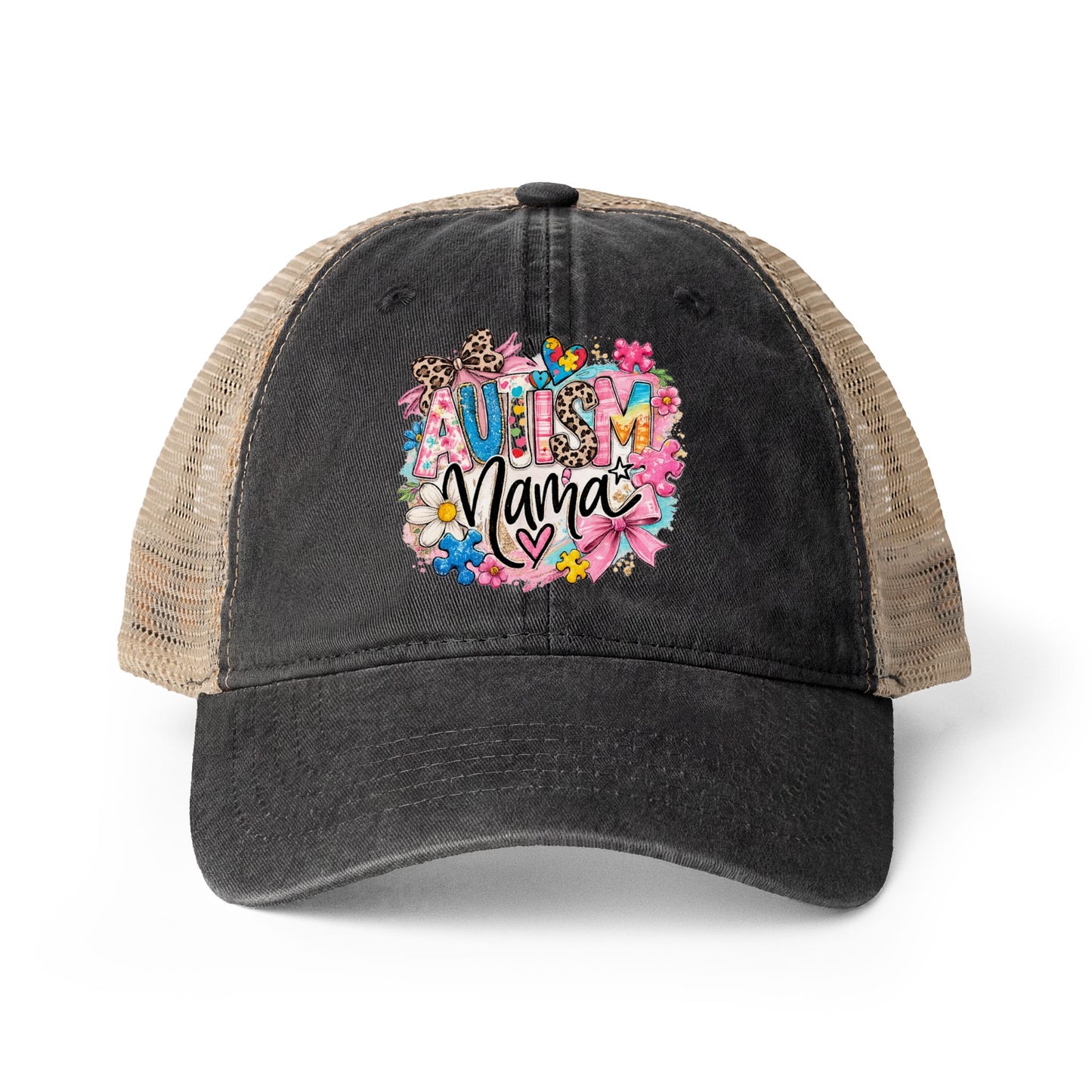 Women's Washed Mesh-Back Cap Autism Mama