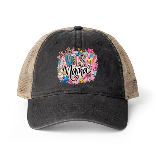 Women's Washed Mesh-Back Cap Autism Mama