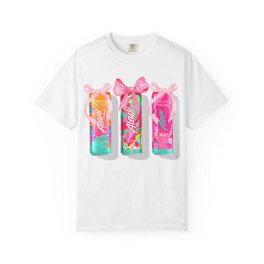 Aloha Soda Trio T-Shirt — Tropical Pink Beverage Graphic Tee