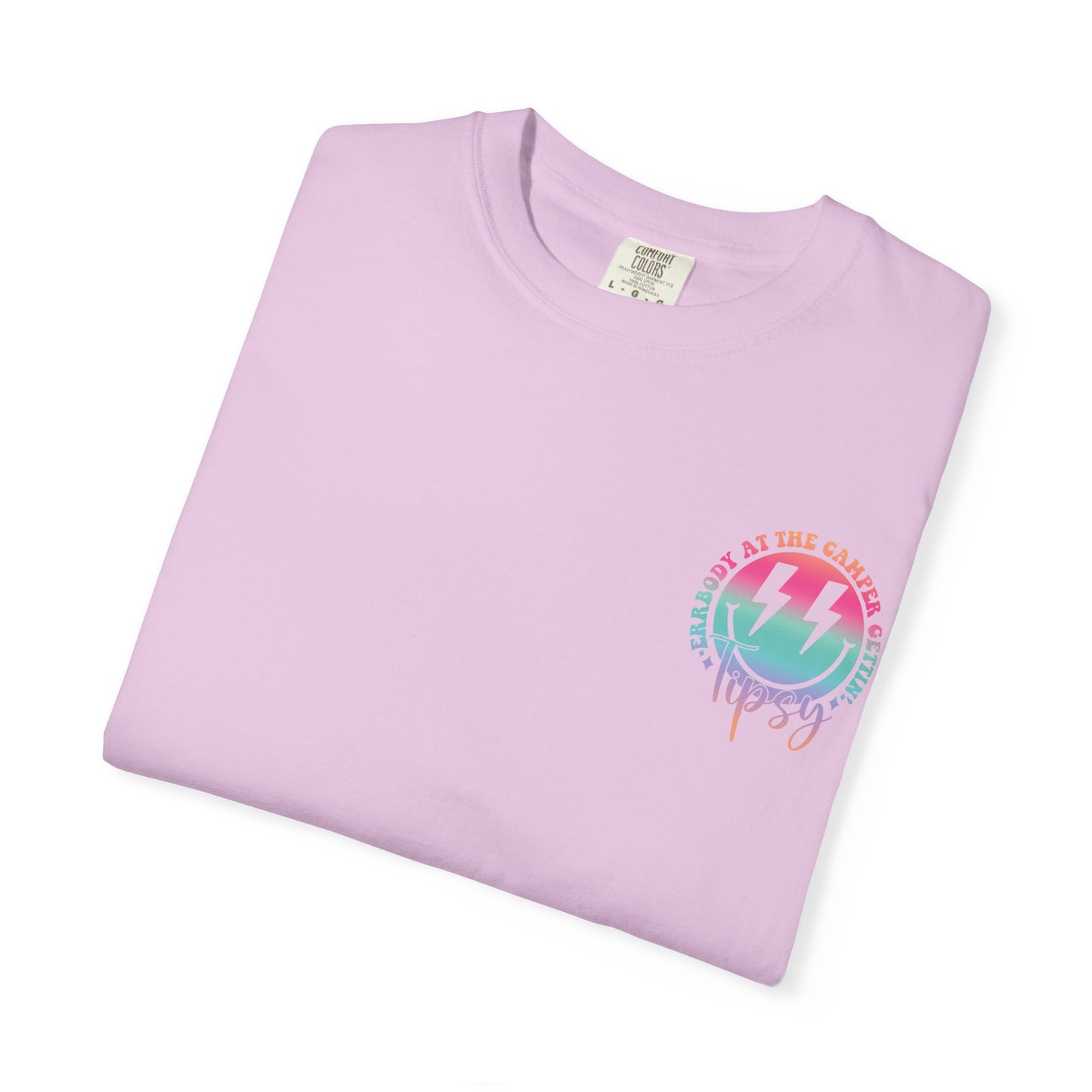 Gettin' Tipsy Camper T-Shirt — Retro Rainbow Camping Tee
