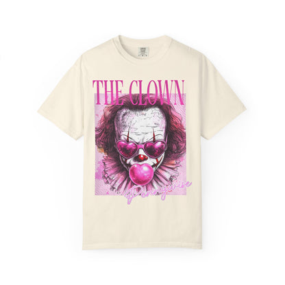 Clown Graphic T-Shirt — 'THE CLOWN' Pink Heart Balloon Horror Tee