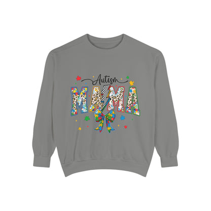 Autism Mama Sweatshirt — Colorful Puzzle Ribbon Mom Pullover