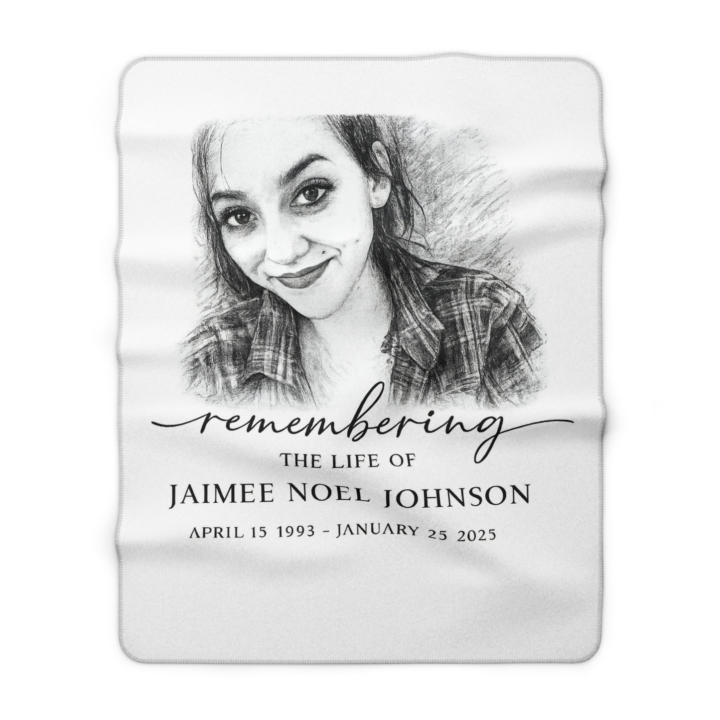 Memorial Sherpa Blanket — "Remembering the Life of" Personalized Photo Tribute