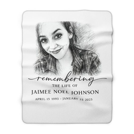 Memorial Sherpa Blanket — "Remembering the Life of" Personalized Photo Tribute