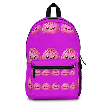 Pink Dumpling Backpack — Cute Emoji School Bag