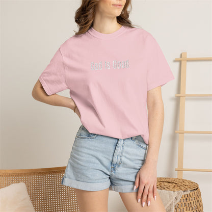 God Is Good Embroidered T-Shirt — Minimal Christian Faith Tee