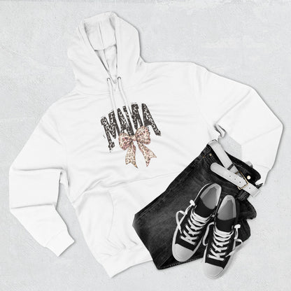 Mama Leopard Bow Hoodie — Mama Graphic Pullover for New Moms & Mother’s Day Gift