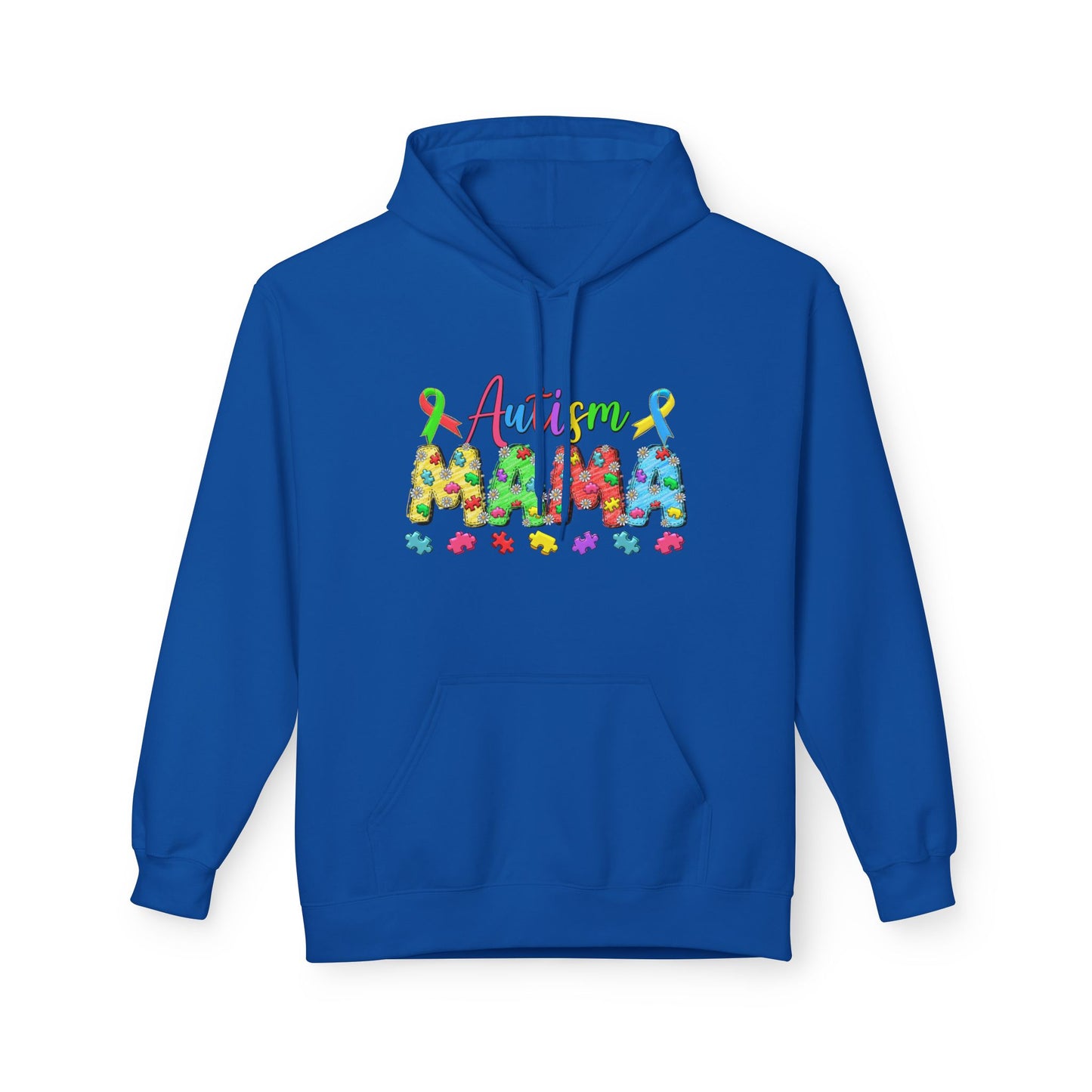 Autism Mama Hoodie — Colorful Puzzle-Print Mom Sweatshirt