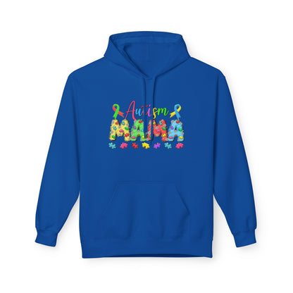 Autism Mama Hoodie — Colorful Puzzle-Print Mom Sweatshirt