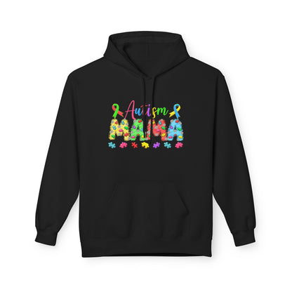 Autism Mama Hoodie — Colorful Puzzle-Print Mom Sweatshirt