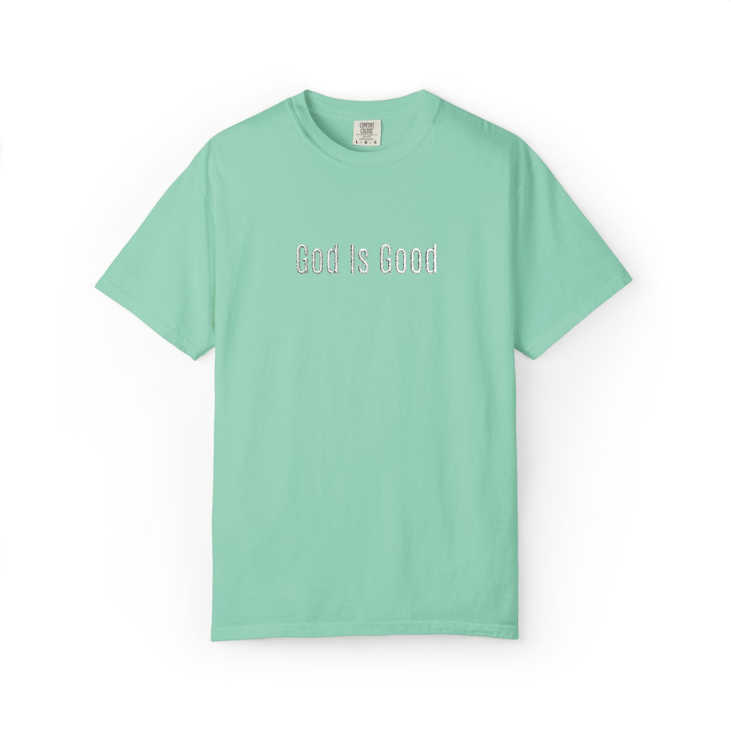 God Is Good Embroidered T-Shirt — Minimal Christian Faith Tee