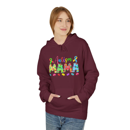 Autism Mama Hoodie — Colorful Puzzle-Print Mom Sweatshirt