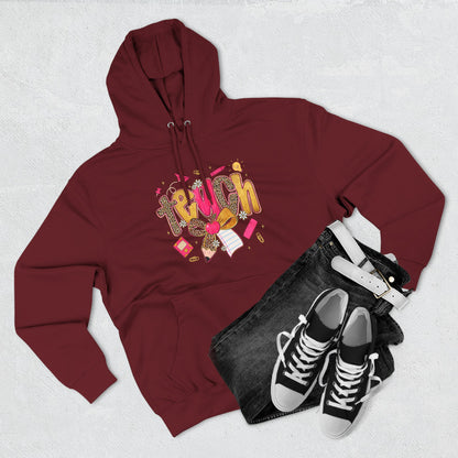 Teacher Cute Graphic Hoodie — "Teach" School Supplies Design