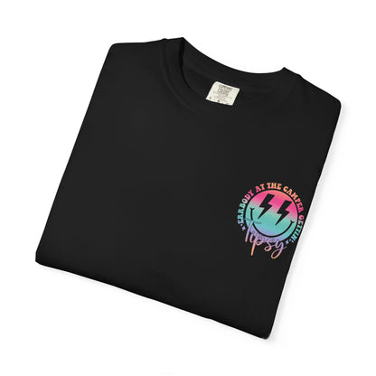 Gettin' Tipsy Camper T-Shirt — Retro Rainbow Camping Tee