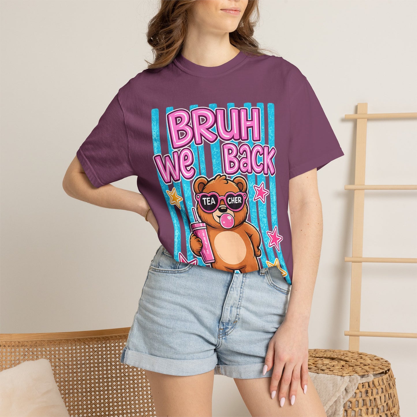 Bruh We Back Teddy Bear Graphic Tee — Funny Teacher Gift T-Shirt
