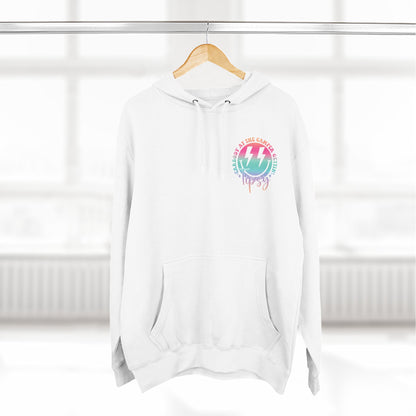 Gettin' Tipsy Camper Hoodie — Retro Pastel Camping Graphic Fleece