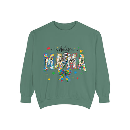 Autism Mama Sweatshirt — Colorful Puzzle Ribbon Mom Pullover