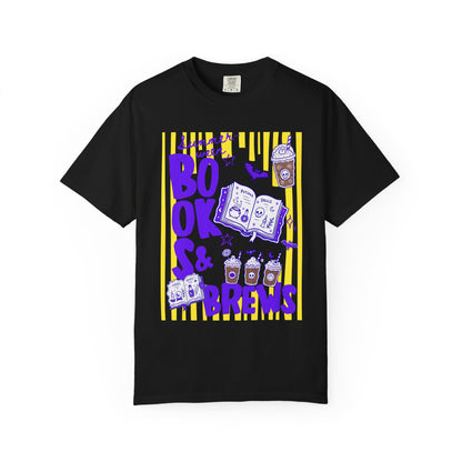 Books & Brews T-Shirt — Coffee Lover Reading Graphic Tee