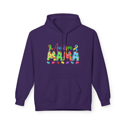 Autism Mama Hoodie — Colorful Puzzle-Print Mom Sweatshirt