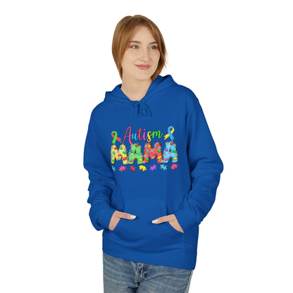 Autism Mama Hoodie — Colorful Puzzle-Print Mom Sweatshirt