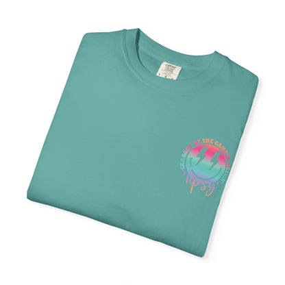 Gettin' Tipsy Camper T-Shirt — Retro Rainbow Camping Tee
