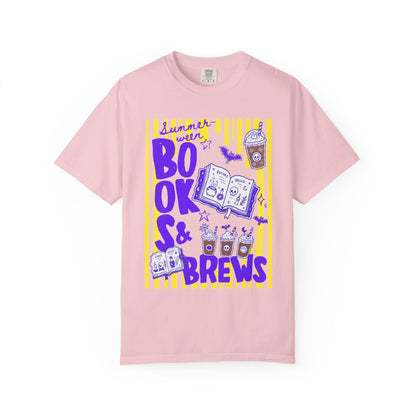 Books & Brews T-Shirt — Coffee Lover Reading Graphic Tee