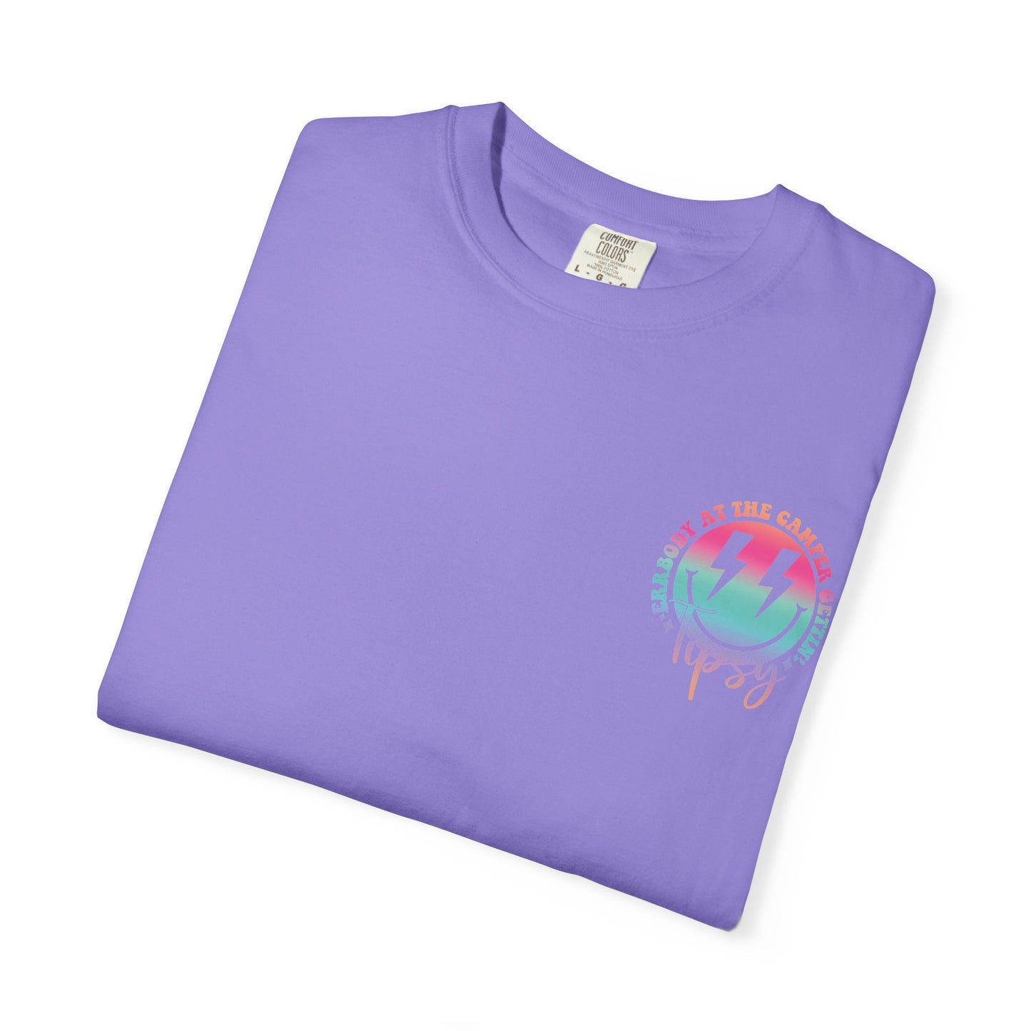 Gettin' Tipsy Camper T-Shirt — Retro Rainbow Camping Tee