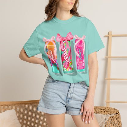 Aloha Soda Trio T-Shirt — Tropical Pink Beverage Graphic Tee